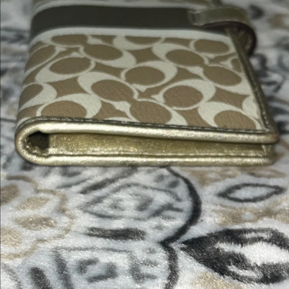Coach Gold and Cream Metallic Women's Wallet